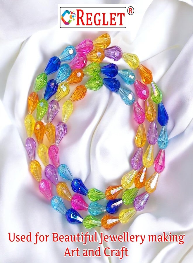 REGLET 920 Pcs Drop Crystal Beads for Jewellery Making Kit, Multicolour Beads for Bracelet Making Kit, Beading, Beadwork, Crafting, Embroidery, DIY Bead Craft, Pearls for Craft - 12mm*8mm, 240g - Image 5